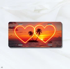 Unique Love Hearts Artwork Custom Text License Plate Custom Made Auto Tag