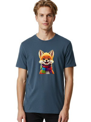 Cartoon-Fox-2 Mens Graphic Tee, 100% Cotton, Casual Summer Wear