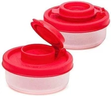 2Pcs Attractive Red Small Salt And Pepper Shakers For On The Go - Mini Shaker...