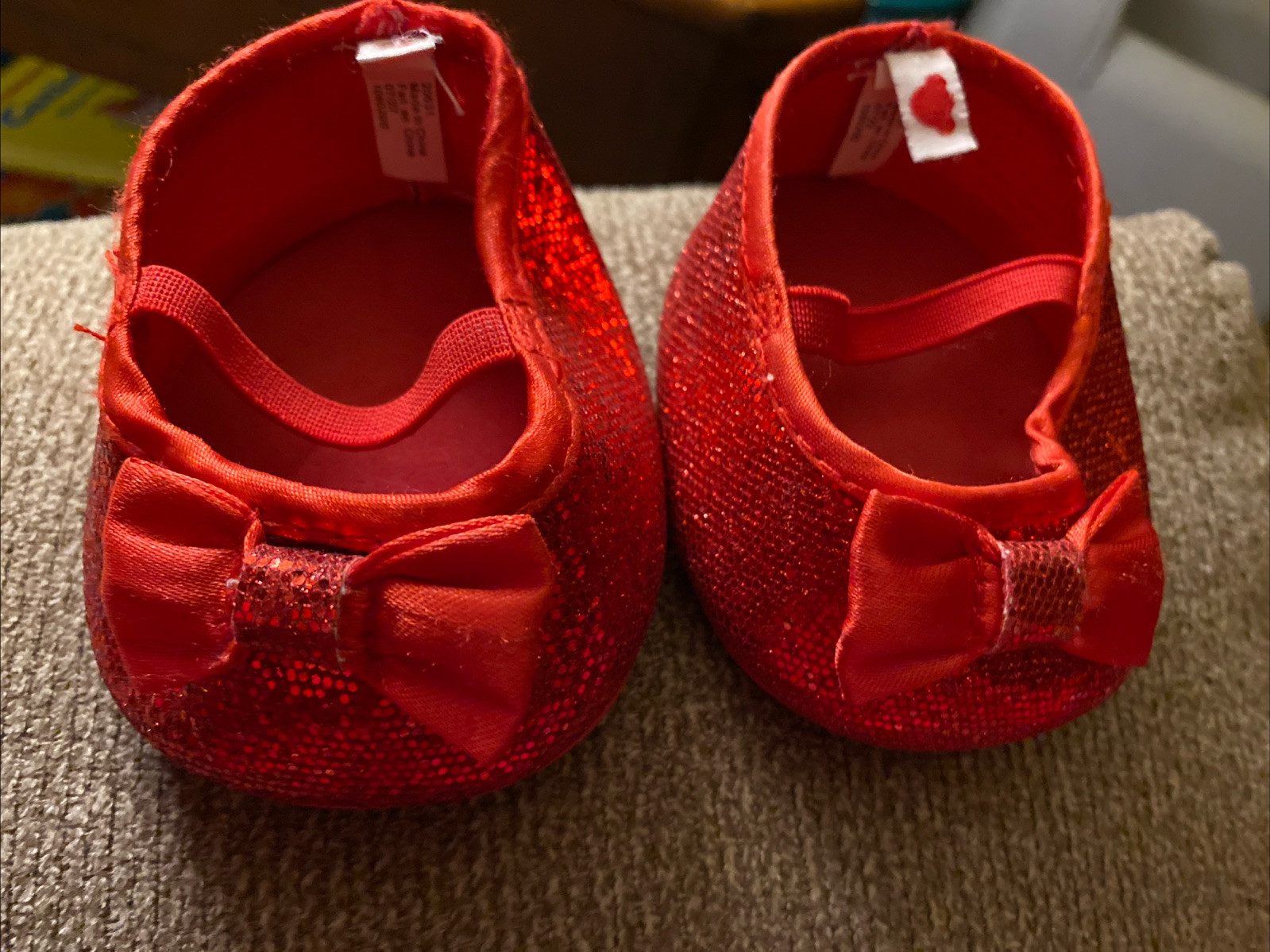 Build-a-Bear Sparkle Sequin Red Shoes Slippers - Wizard Oz Dorothy Wicked
