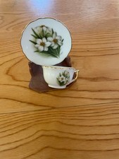 miniature floral cup and saucer set e7f8f3
