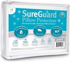Set of 2 Standard Size  Pillow Protectors - 100% Waterproof, Bed Bug Proof