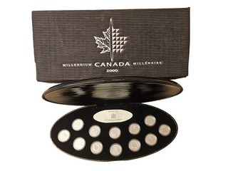 2000 Canada Millennium 12 Sterling Silver 25 Cents Proof Coin Set 2.28 ozt