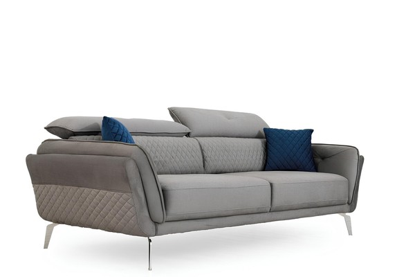 Graues Stoffsofa LuxuriöSe Polstercouch Moderner Dreisitzer Textil MöBel-image