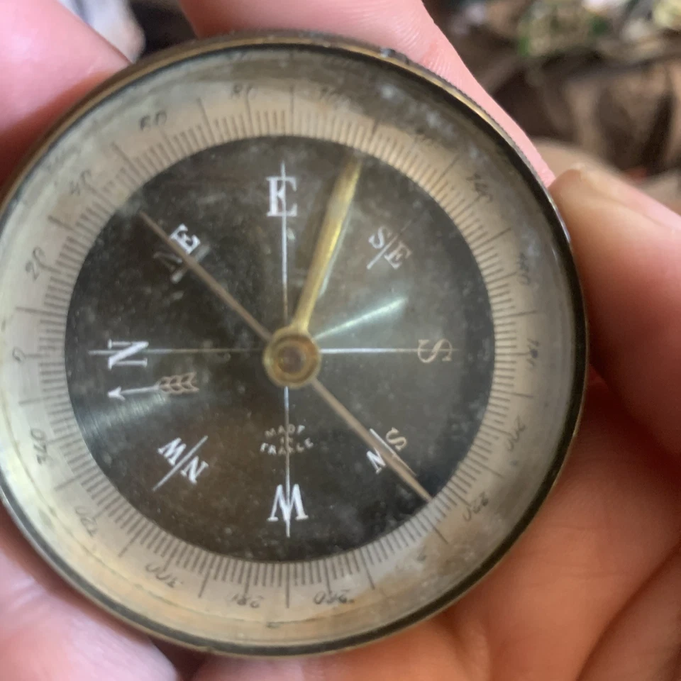 Bússola de bolso francesa antiga - Imagem 3 de 4