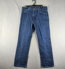 Wrangler 13mwz Jeans Mens 36x30 Blue Light Wash Denim Western Cowboy Workwear