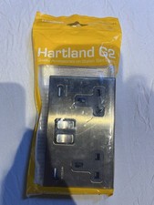 Hamilton Hartland Antique Brass 2-Gang 13A Double Socket with USB