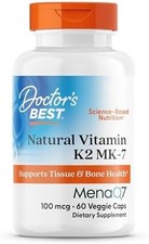 Doctor's Best Vitamin K2 Mk-7 Supplement, 100mcg, 60 Veggie Capsules