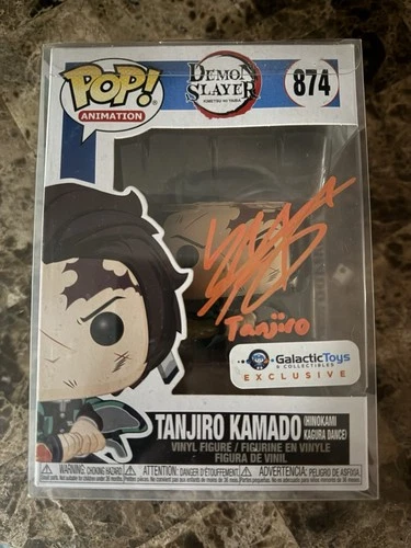 Funko Pop! Animation: Demon Slayer Tanjiro Kamado Figure Signed JSA Certified