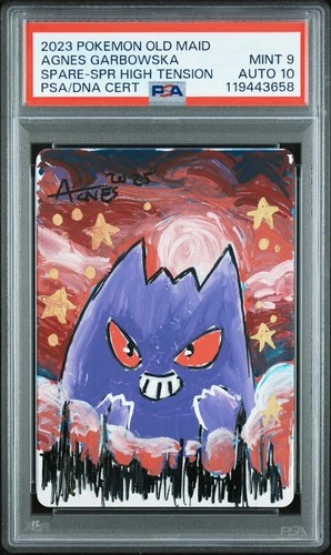 Pokemon PSA 9 AUTO 10 Spare Card Gengar Agnes Garbowska 2023 Old Maid Japanese