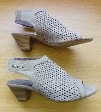 JANA SIZE 5.5 H WIDE FIT GREY LIGHT TAUPE FAUX SUEDE TOUCH FASTEN   H06103025B31