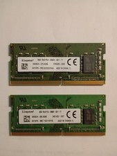 2 KINGSTON 8GB DDR4 LAPTOP RAM STICKS, 2666 SPEED, TESTED AND WORKS NORMALLY