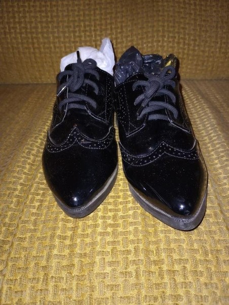 Women Ann Demeulemeester Oxford Black Leather 37
