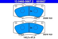 ATE Bremsbelagsatz, Scheibenbremse 13.0460-5667.2 FüR Toyota