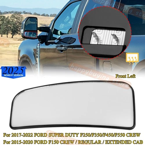 Driver Side Tow Mirror Glass Lower Heated Fit 2017-22 Ford F250 F350 Super Duty