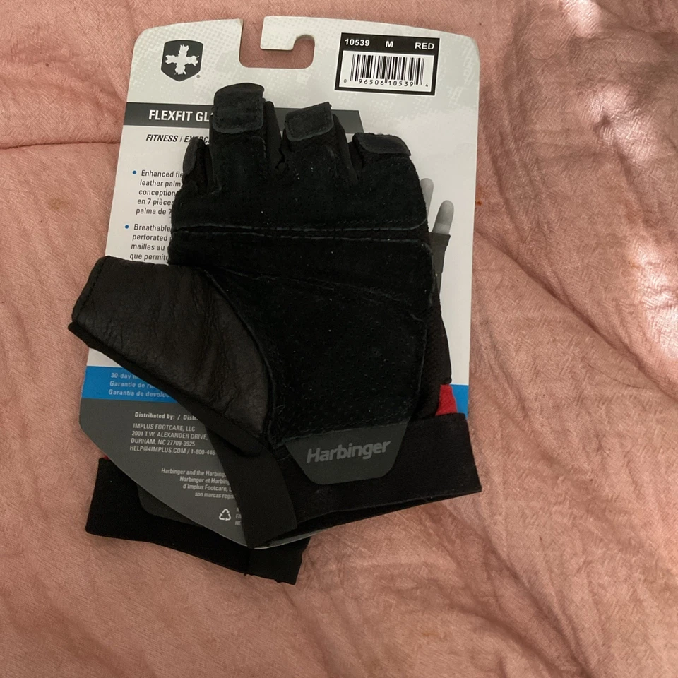 HARBINGER ' FLEXFIT GLOVES ' RED/BLACK 'Medium ' 2 GLOVES 10539 New - Image 2 of 3