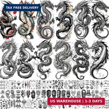 76 Sheets Realistic Dragon Temporary Tattoos For Men Women Adults Legs, Imperial