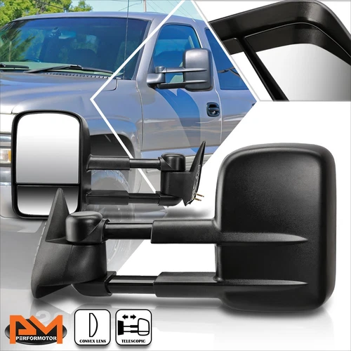 For 99-06 Chevy/GMC GMT800 Dual Arm Manual Telescopic/Foldable Towing Mirrors