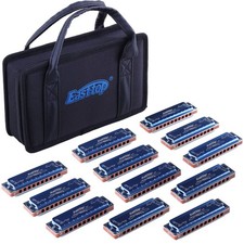 Blues Diatonic Harmonica Set of 12, 10 Holes 20 Tones 008K Blues harmonica Mo...