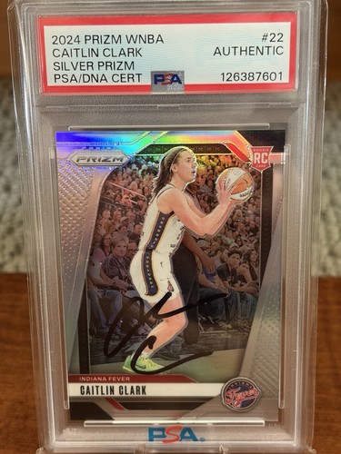 2024 Prizm CAITLIN CLARK Silver Signed PSA Auto #22 Rookie Card RC Fever Iowa