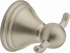 Moen DN8403BN Preston Double Robe Hook Brushed Nickel 2-Pack Wall Mount 3-3 