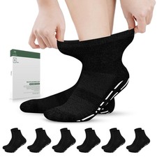 Diabetic Socks with Grippers for Men Women -6 Pairs Non Binding Diabetic Ankl...