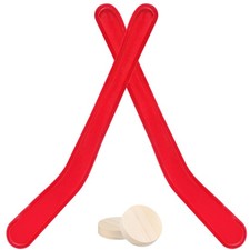 2 Sets Replacement Hockey Sticks and Pucks for Classic Wooden Tabletop Games ...