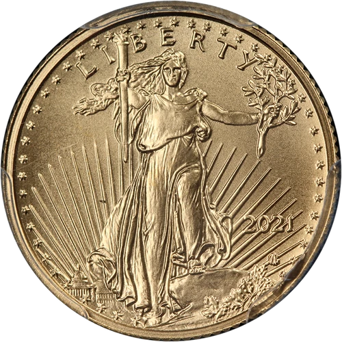 2021 Gold American Eagle $5 Type 2 PCGS MS70 1st Strike