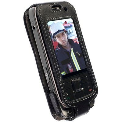 KRUSELL Dynamic Ledertasche / Ledertasche für Nokia E66 mit Gürtelclip