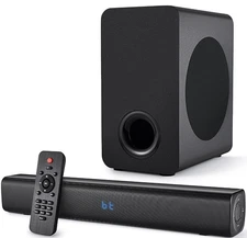 Fansbe Tech A90 Home Theater Sound Bar Subwoofer HDMI (ARC) Optical AUX USB, BLK