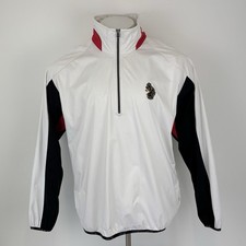 Luke Roper Golf 1/4 Zip Windbreaker Jacke wei&szlig; Gr&ouml;&szlig;e 2 2XL Herren Windcheater