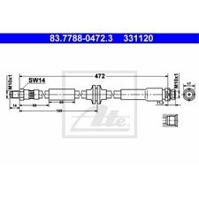 ATE Bremsschlauch Bremsleitung hinten für Ford Kuga I Van 83.7788-0472.3