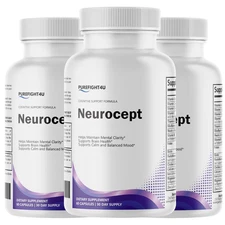 Neurocept Brain Support Formula for Cognitive Health Supplement - 3 Bottles