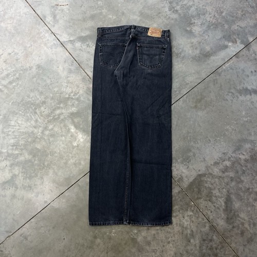 Vintage Levi’s 501 Jeans Black Denim 90s Made In USA 34x33 Button Fly - Image 1