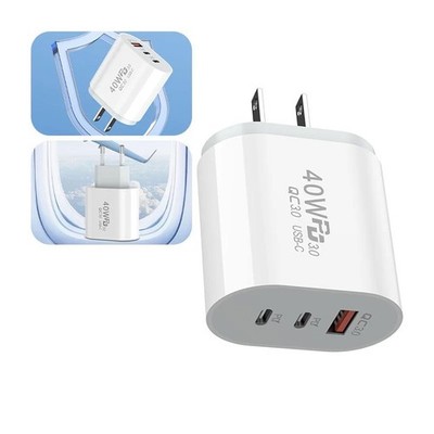 40W USB C Charger Quick Charge EU US Plug PD USB-C Type C Fast USB QC 3.0 Charge