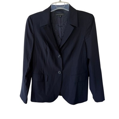 Lafayette 148 Navy Blue Blazer some scuffing pictured good overall condition 