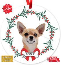 Personalized Chihuahua Ornament for Christmas Tree, Custom Pet Name Ornament ...