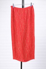 Josephine Chaus Silk Maxi Skirt 10 Red Polka Dot Cottage Core Romantic Valentine