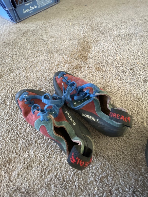 Boreal Ace Rock Climbing Shoes Trax USA Leather Outdoor Red M9