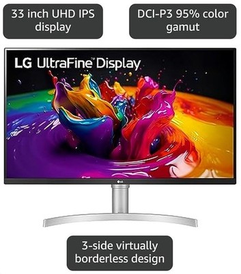 LG 32UN650-W Monitor 32'' UHD (3840 x 2160) IPS Ultrafine Display, HDR10 Compatib