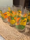 Vintage Anchhor Hocking Nancy Lynn Smiling  Fruit 6" Tumblers/Glasses, Lot of 6