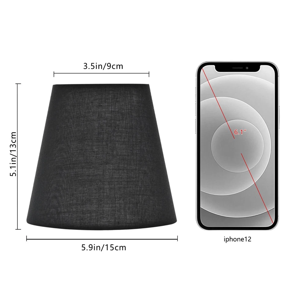 Juego de 6 cortinas de araña Empire pequeñas de lino negro con clip para candelabro E12 Foto 4 de 4