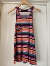 Colorful Fun Pattinson J Kincaid Multicolor Striped Racerback Tank Top Medium