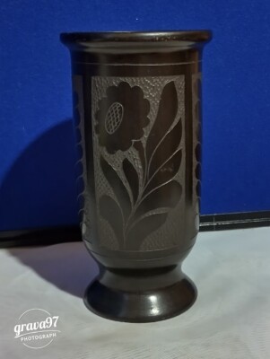 Studio Folk Style Keramik schwarzes Blatt und Sonnenblumen Design Keramik Vase Topf