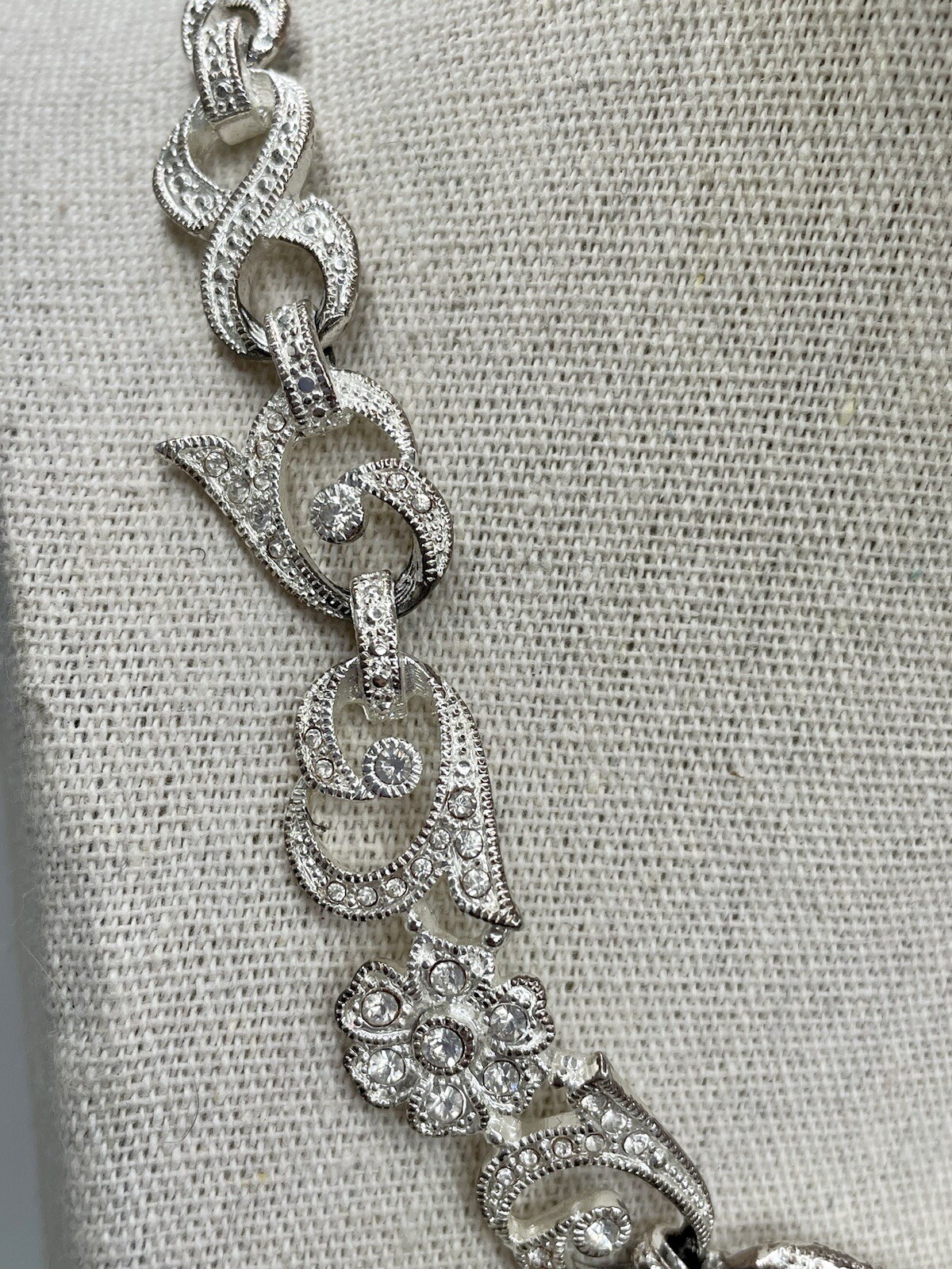 Rhinestone Crystal Statement Bridal Necklace Coll… - image 6