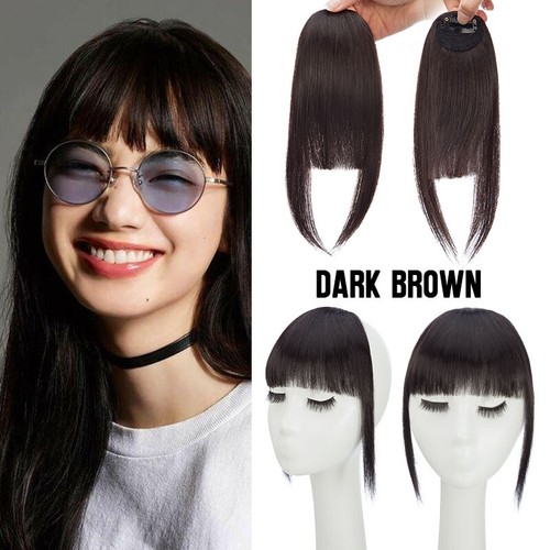 100% Natural Fringe Bangs Clip In Hair Extension One Piece Real as Human Thick - Picture 24 of 43