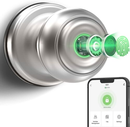 GeekTale GeekSmart Door knob, Fingerprint Door Lock With App Control NOB