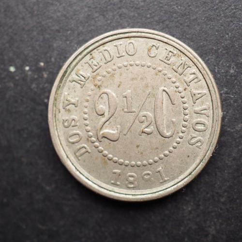 1881 COLUMBIA 2 1/2 CENTAVOS * NICE* FREE SHIPPING! M3317 - Picture 2 of 2