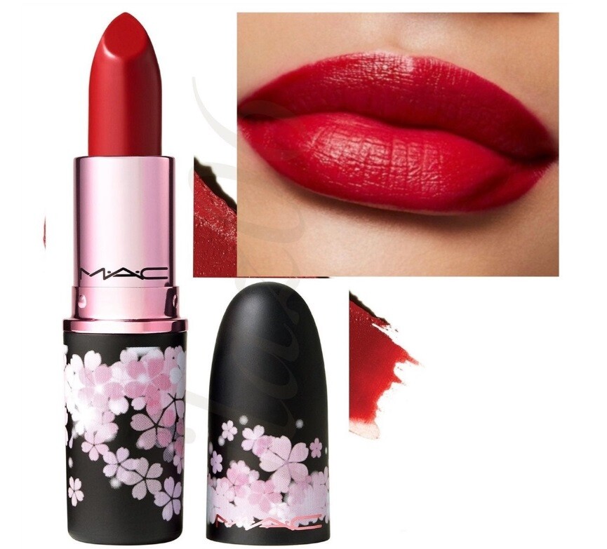 MAC Moody Bloom Matte Cherry Red Lipstick Full Size 0.10 oz NIB