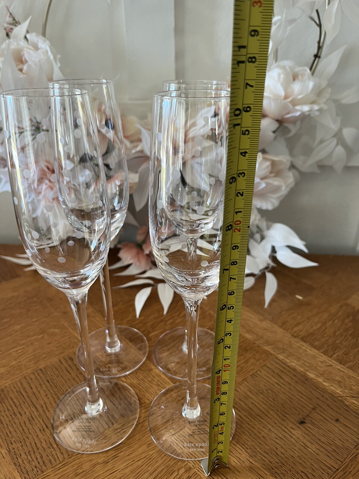KATE SPADE LENOX CRYSTAL LARABEE CHAMPAGNE FLUTESSet Of 4 eBay